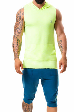 Jor Neon-Green Stereo Hooded Tank Top thumbnail 1
