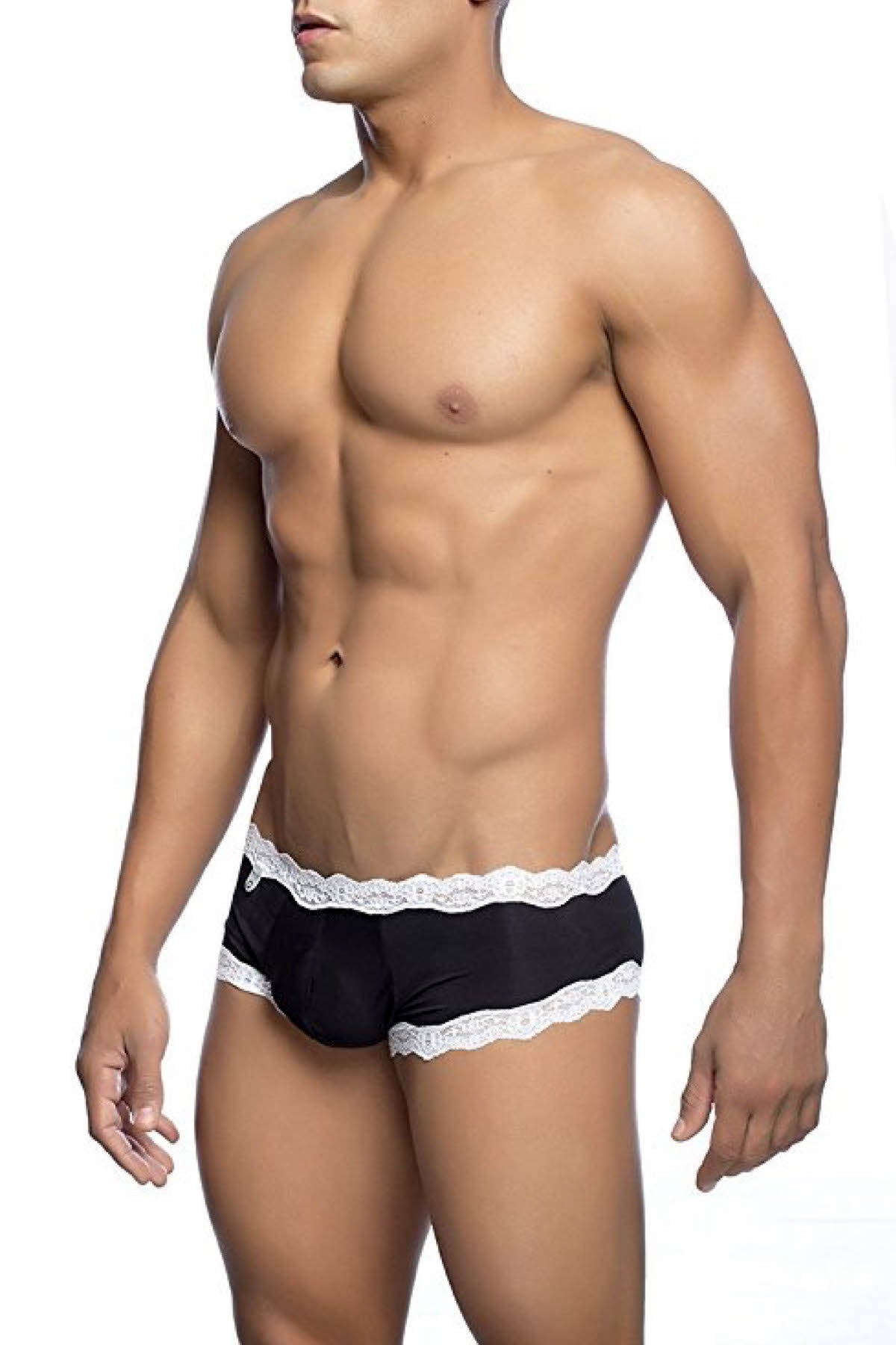 Male Basics Black Rose Lace Boyshort