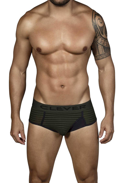 Clever Army-Green Kiwi Open-Fly Brief