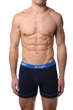 2(X)IST Navy & Fuchsia Performance Cotton Boxer Brief 2-Pack thumbnail 2