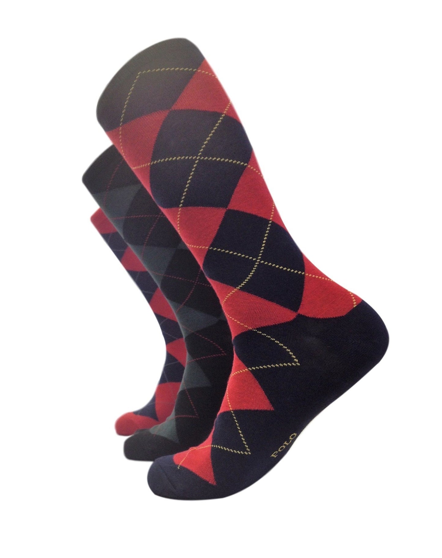 Polo Ralph Lauren Red/Black 3-Pack Argyle Trouser Socks