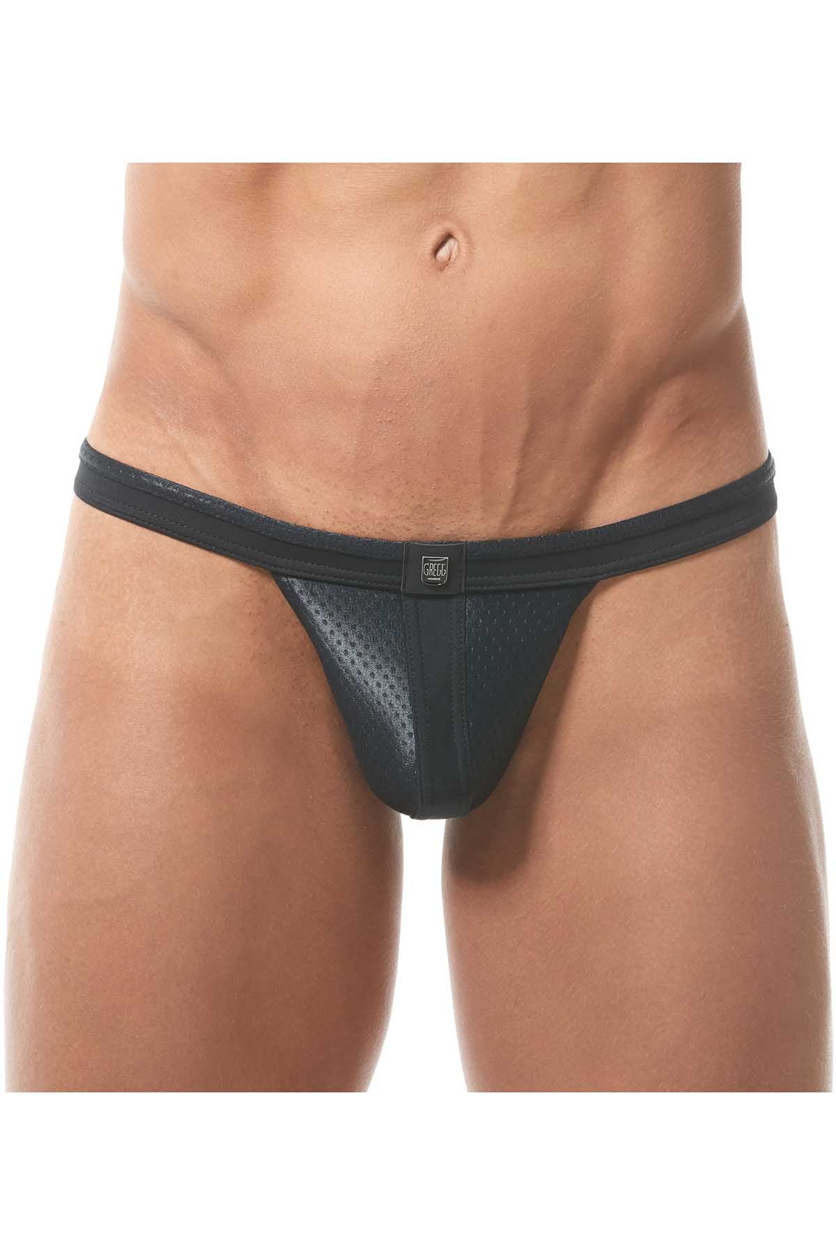 Gregg Homme Black Reveal Italian Jacquard Thong