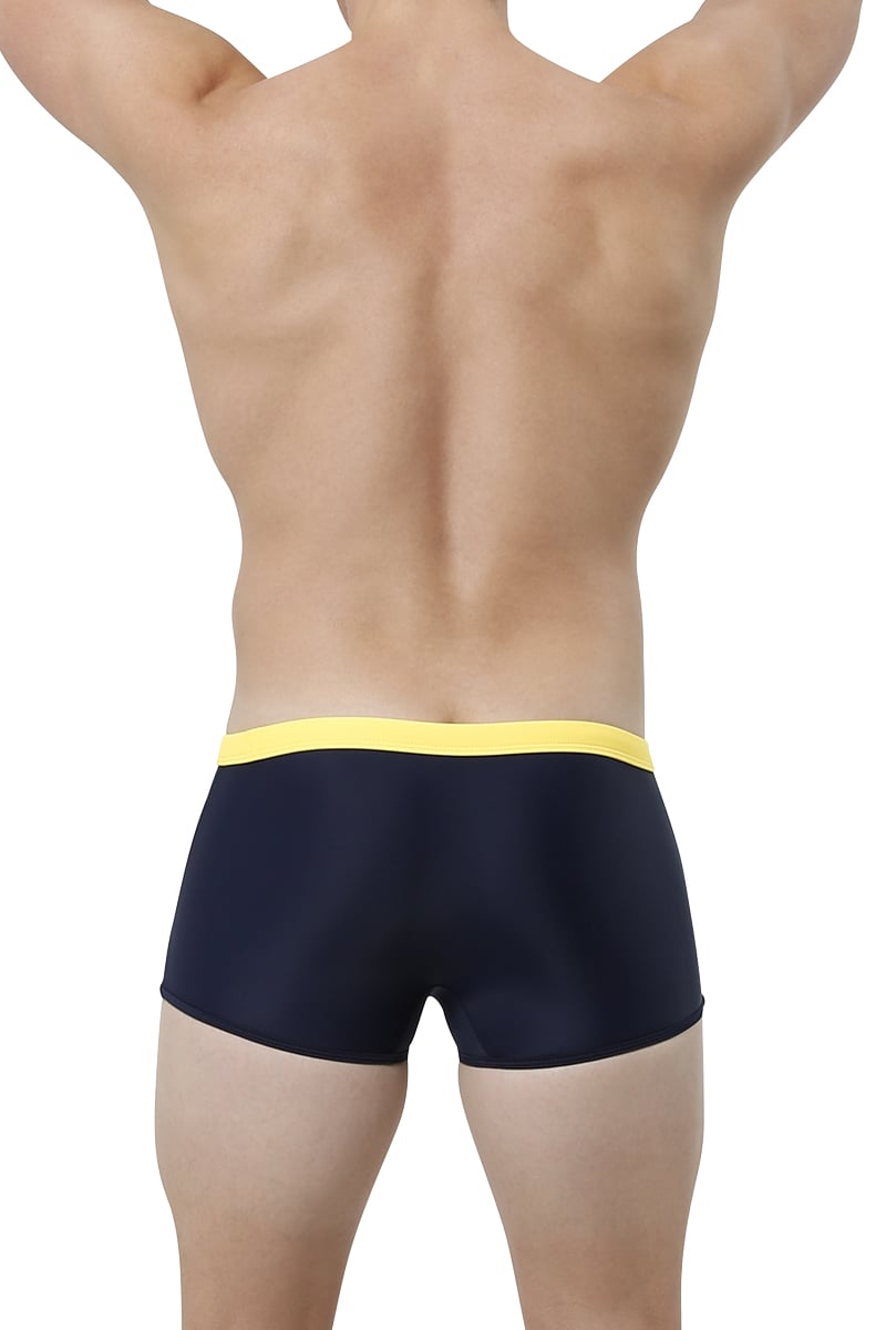 James Tudor Navy & Yellow Battle Swim Trunk