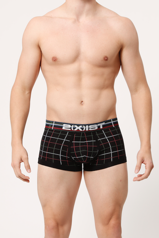 2(X)IST Black Tartan No-Show Trunk