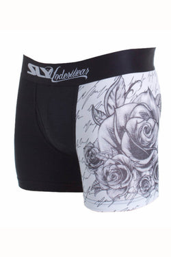 Sly Black & White Rose Boxer Brief thumbnail 1