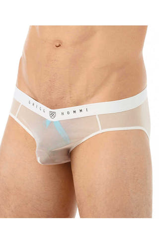 Gregg Homme White Erotik Ultra Sheer Mesh C-Ring Brief