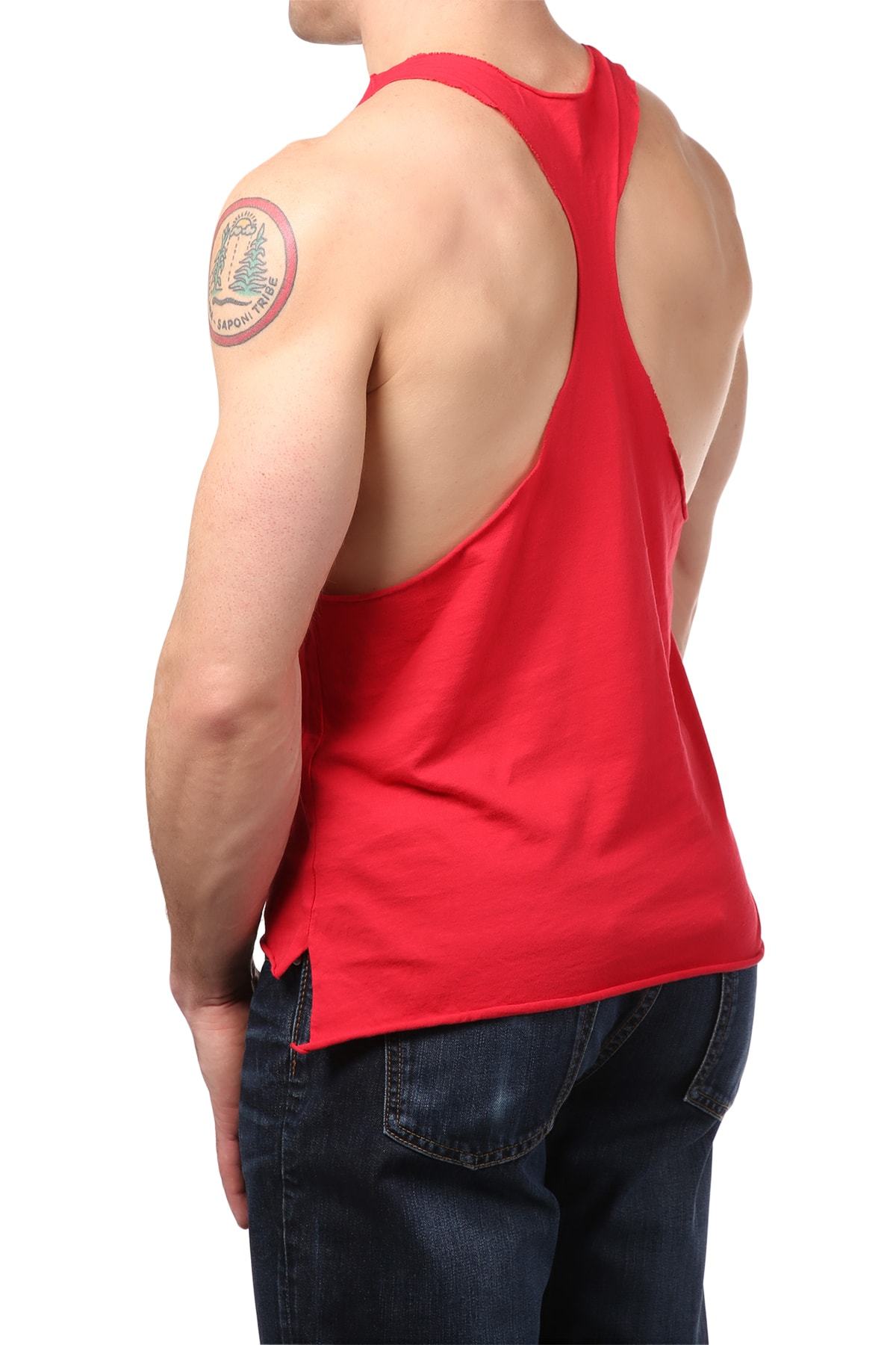Y.M.L.A Red Raw Edge String Tank