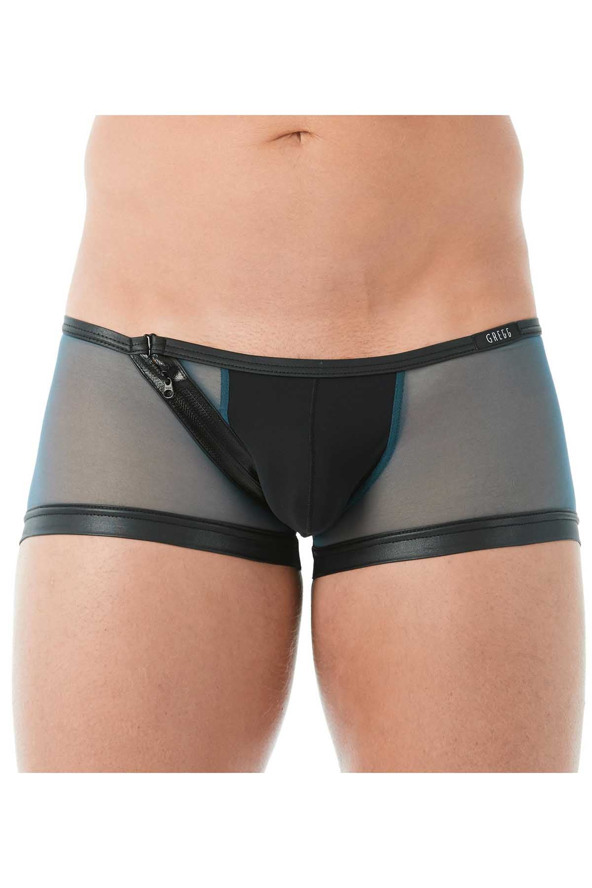 Gregg Homme Blue Break-In Zipper Mesh Boxer Trunk