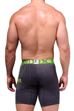 XTREMEN Dark Grey/Neon-Green Printed Boxer Brief thumbnail 3