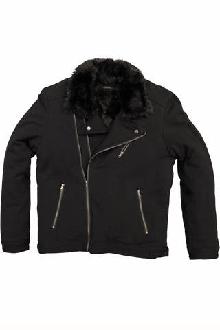 Arsanal Black Asymmetric Motorcycle Jacket