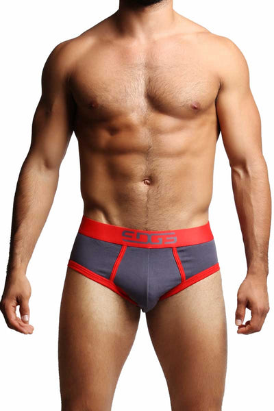 Edge Grey & Red Fitted Brief