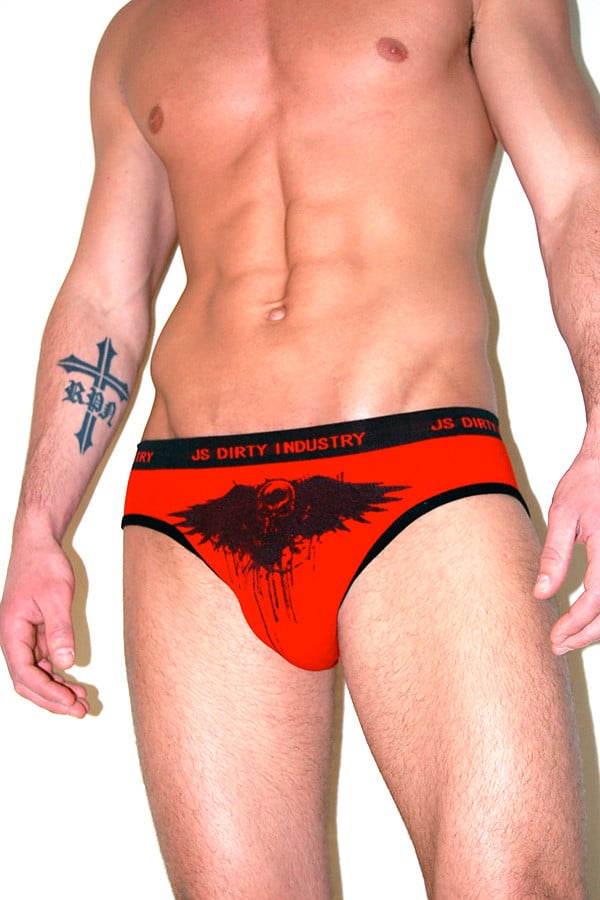 JS Dirty Red & Black Bamboo Brief