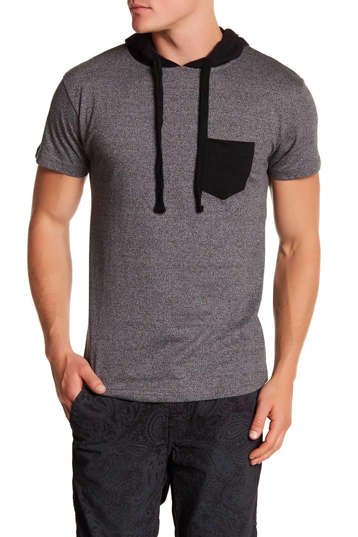 Pop Icon Grey Colby Short Sleeve Hoodie T-Shirt