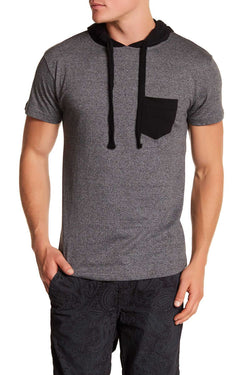 Pop Icon Grey Colby Short Sleeve Hoodie T-Shirt thumbnail 1