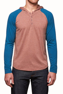 Filthy Etiquette Red Ruteger Hooded Henley thumbnail 1