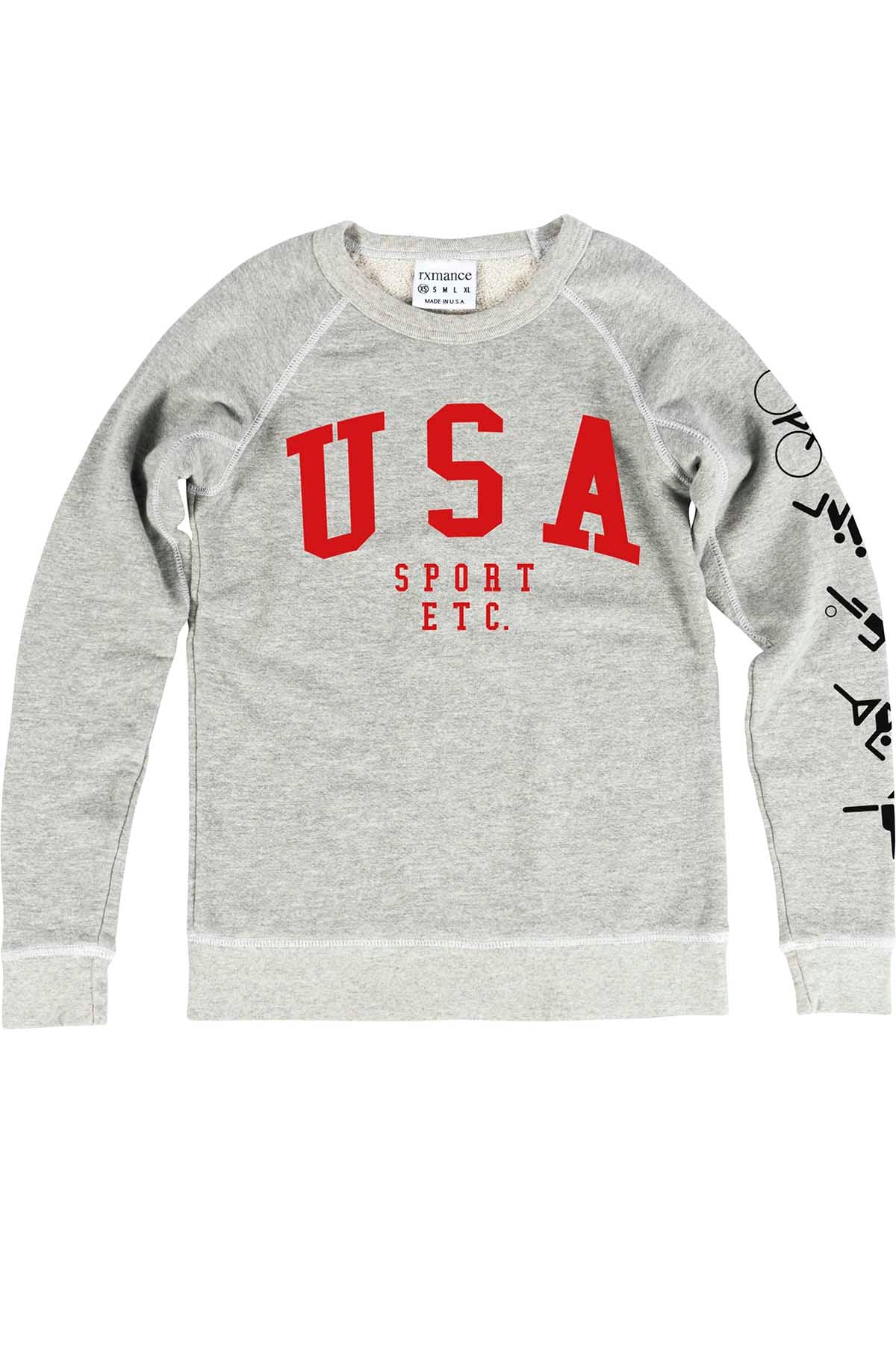 Rxmance Unisex Oatmeal USA Crew Sweatshirt