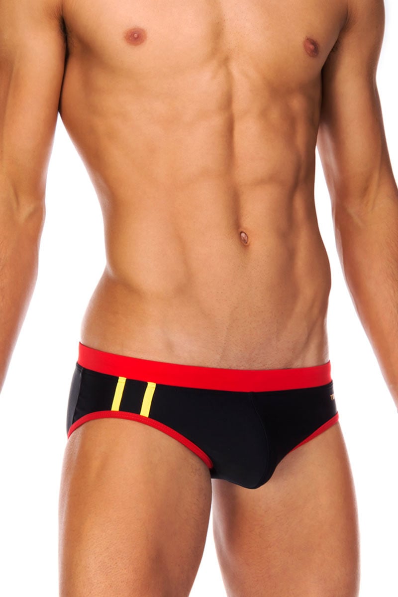 Tribe Black & Red Indian Lo Rise Swim Brief