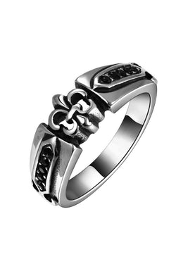 Gomaya Retro Silver Fleur Stainless Steel Ring thumbnail 2