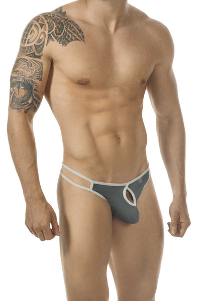 PPÜ Gray Contrast Keyhole Thong