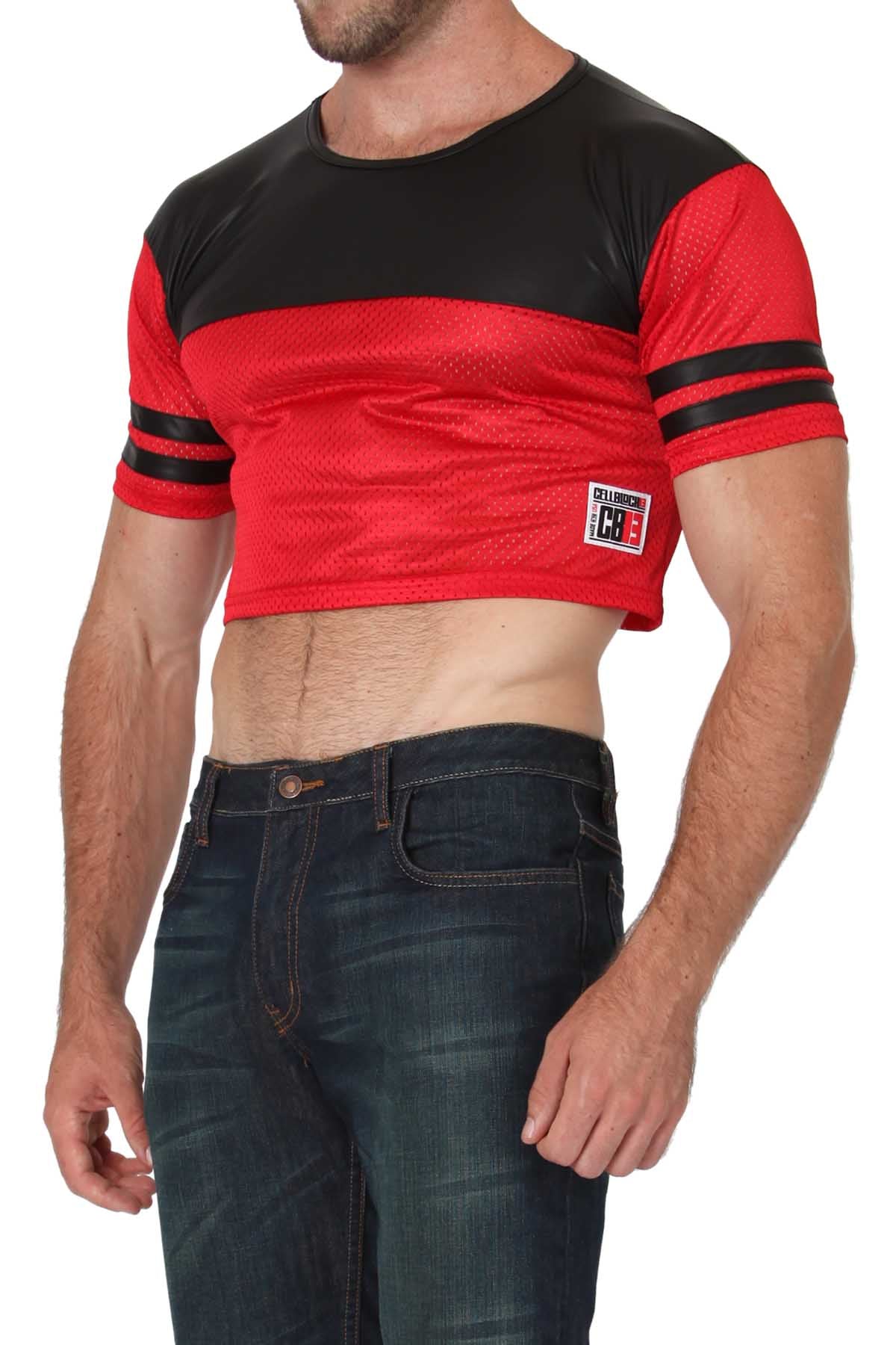 Timoteo Red Tight End Crop Tank Top