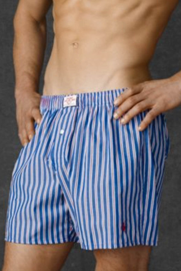 Polo Ralph Lauren Red, White & Denim Stripe Boxer Short