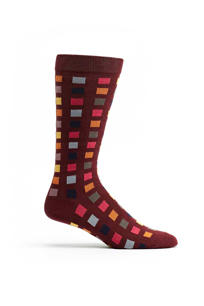 Ozone Red Square Flair Crew Sock