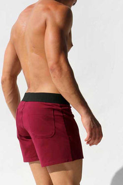 Rufskin Burgundy Daniel Loose Fit Stretch Lounge Shorts thumbnail 3