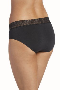 Jockey Black Hi-Cut Microfiber Lace-Waistband Seamfree Modern-Fit Brief thumbnail 3