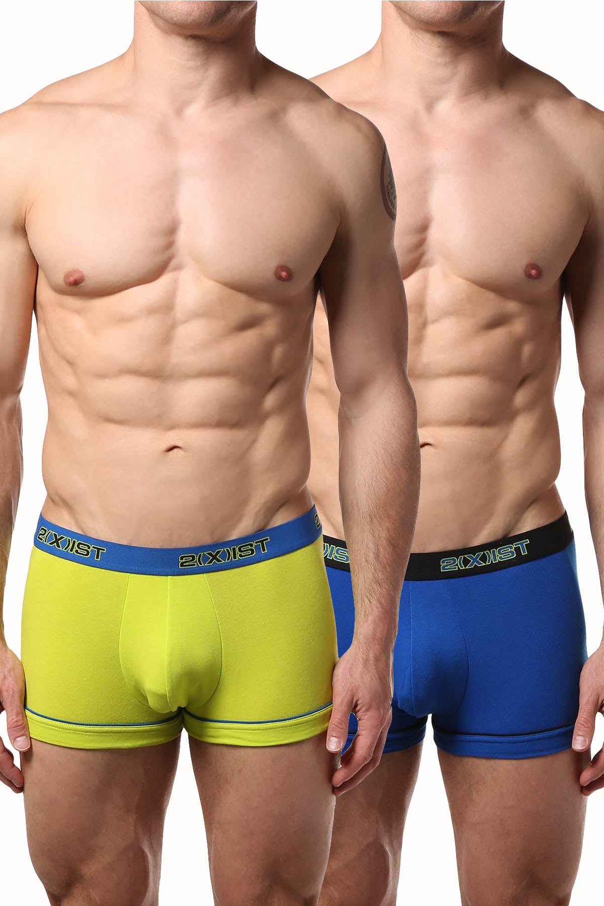 2(X)IST Lime & Blue Performance Cotton Trunk 2-Pack