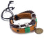 Brown Leather Infinity Charm Bracelet
