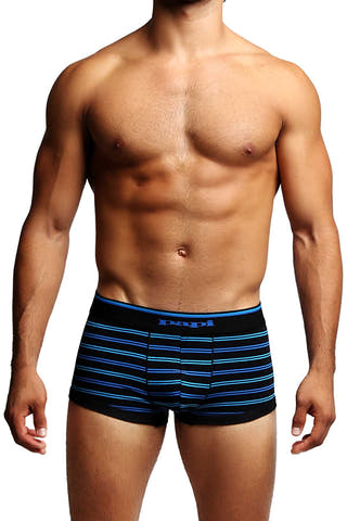 2-Pack Black & Blue Stripes Stretch Brazilian Trunks