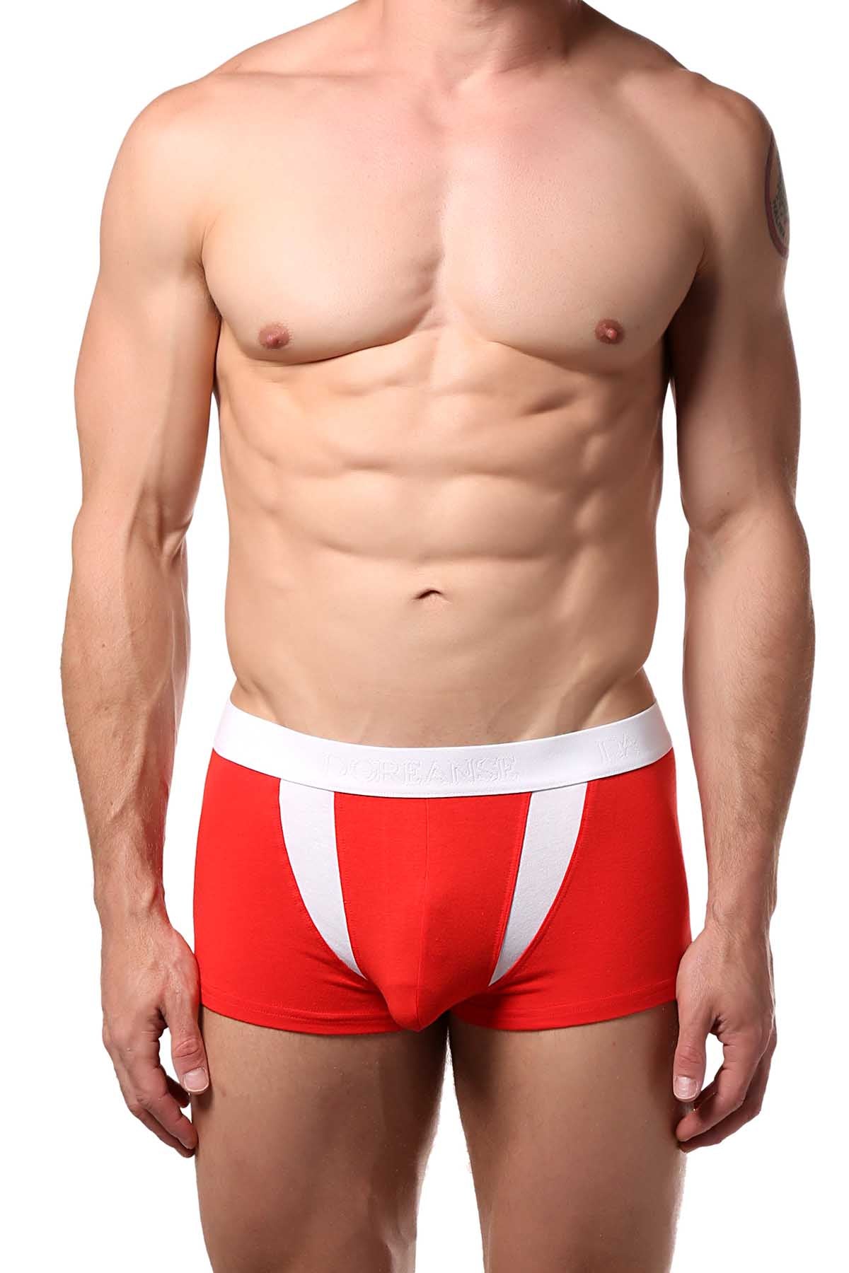 Doreanse Red/White Hipster Ribbon Boxer Trunk