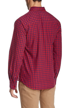 Filthy Etiquette Red & Navy Jagger Button-Up thumbnail 2