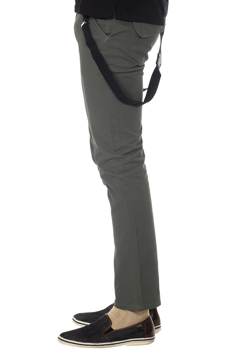 Something Strong Dark Green Suspender Pant