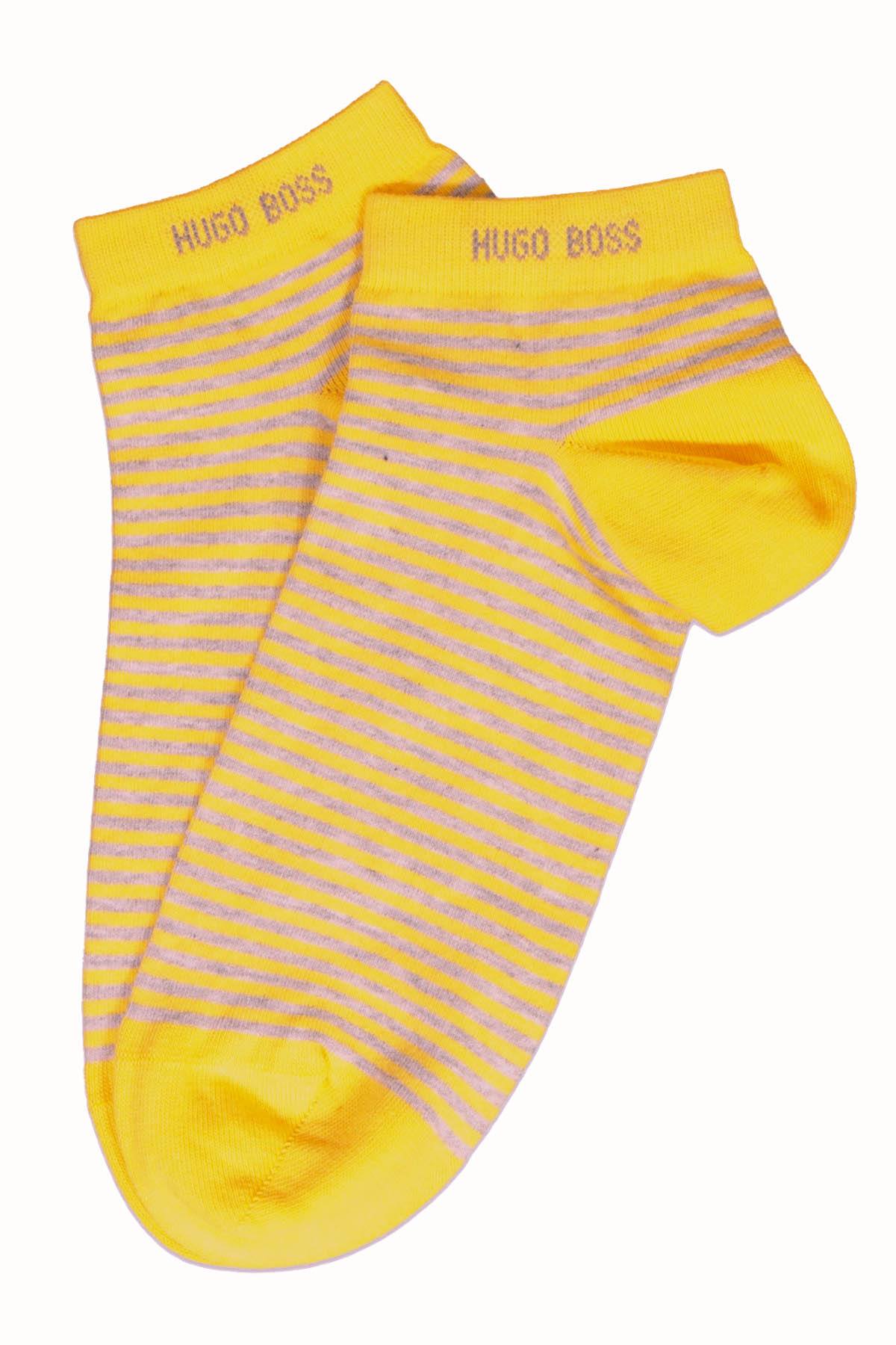 Hugo Boss Yellow & Grey Stripe Marc Sneaker Low-Cut Sock