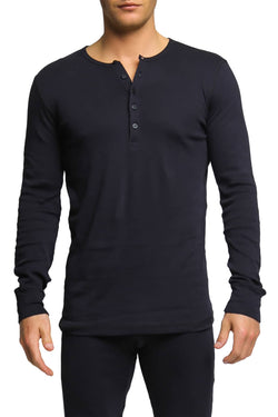 2(X)IST Black Essential Long Sleeve Henley thumbnail 1