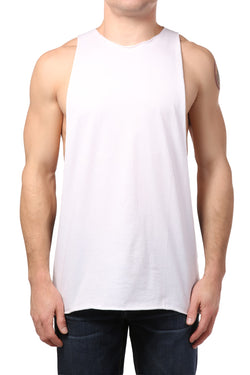 Y.M.L.A. White Split Muscle Tank thumbnail 1
