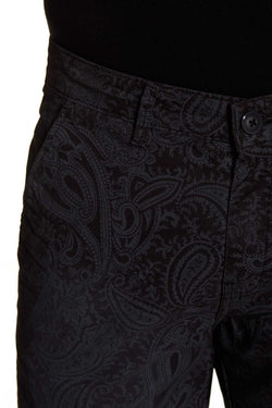 Pop Icon Black Paisley Flat Front Short thumbnail 4