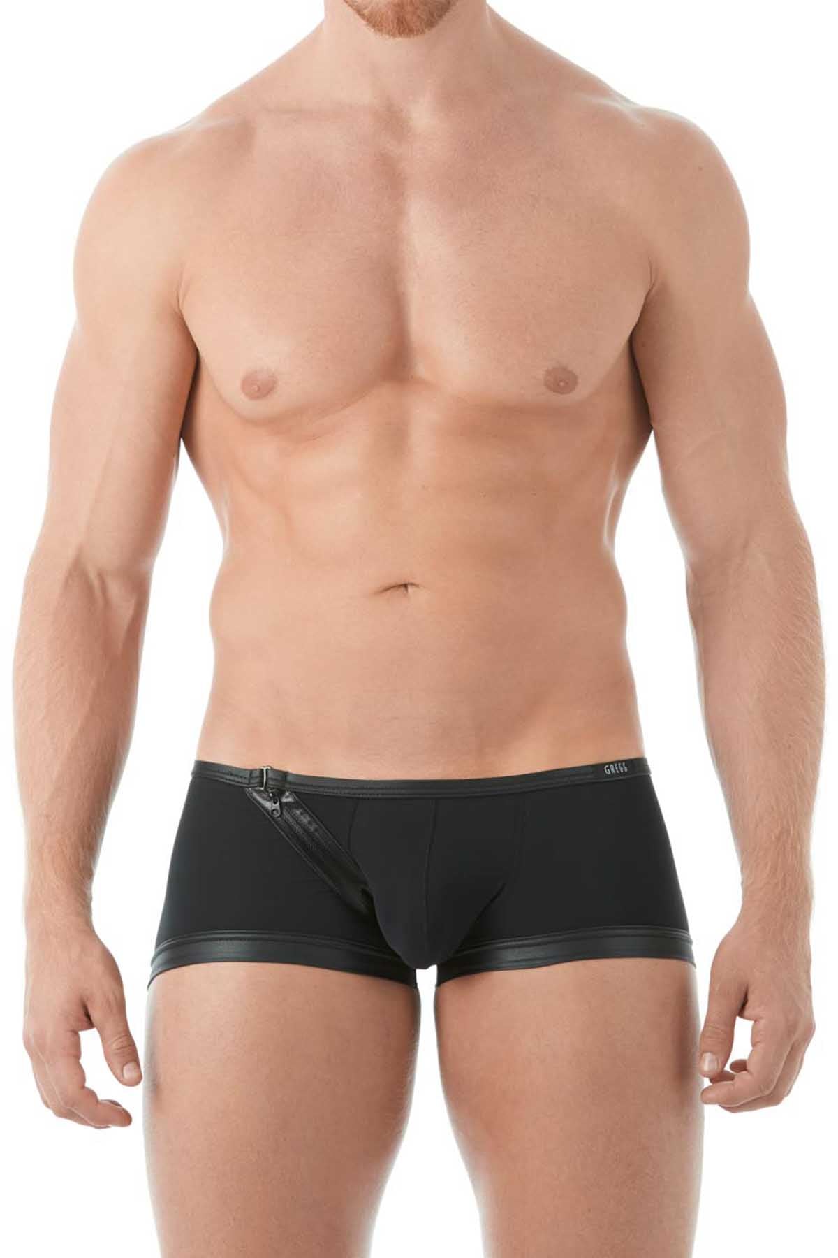 Gregg Homme Black Break-In Zipper Mesh Boxer Trunk
