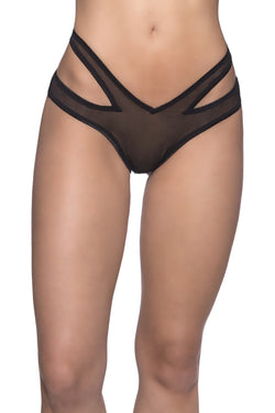 Oh La La Cheri Black Crotchless Buckle Panty thumbnail 2
