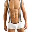 Candyman White Two-Tone Suspender Boxer Singlet
