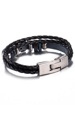 Vintage Black Cross Leather Bracelet thumbnail 3