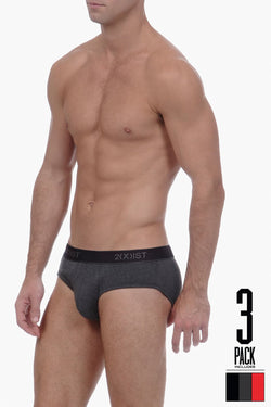 2(X)IST Red/Black/Charcoal Essential No-Show Brief thumbnail 2