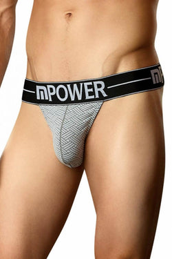 Male Power Grey Basket Weave Micro-Thong thumbnail 1