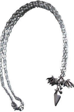 Rave Silver Flaning Cross Necklace thumbnail 1