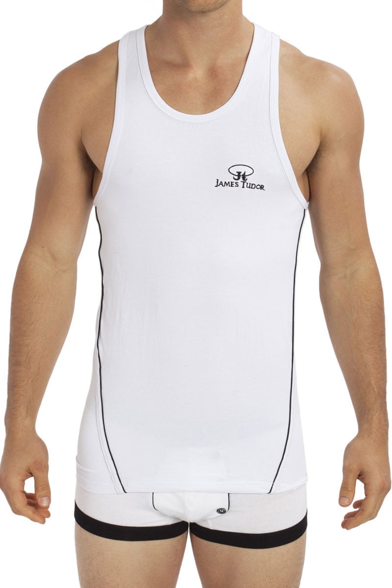 James Tudor Black & White Sport Tanks