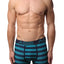 AQS 3pk Teal, Black & Burgundy Stripe Boxer Brief