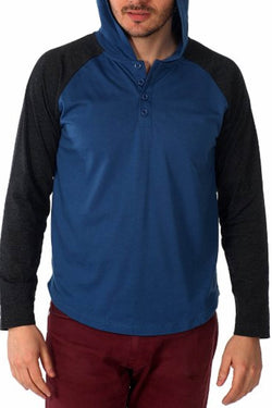 Filthy Etiquette Blue Casey Henley Hoodie thumbnail 2