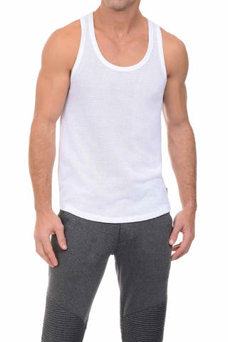 2(X)ist White Modern Sport Open Mesh Tank Top