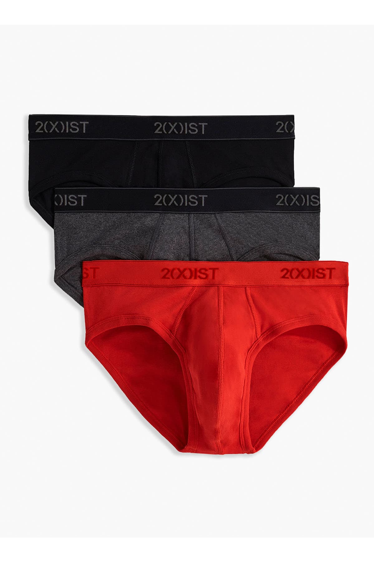 2(X)IST Red/Black/Charcoal Essential No-Show Brief